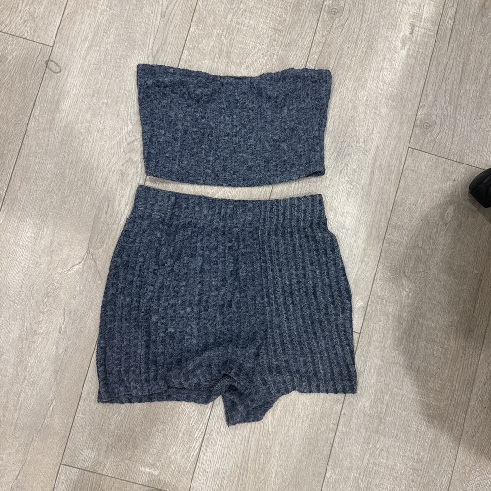 Blue Women's Shorts Set